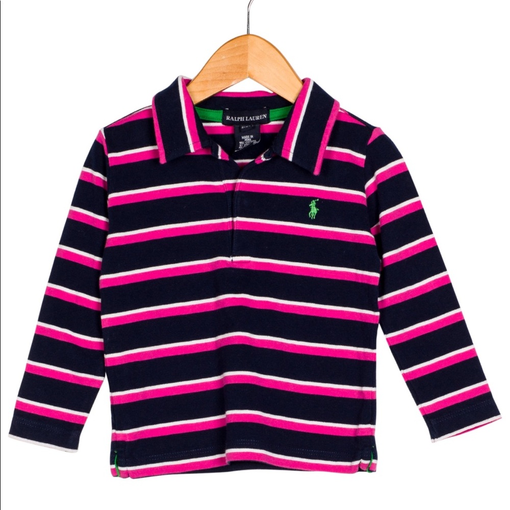 Ralph Lauren Girls’ Striped Collared Top